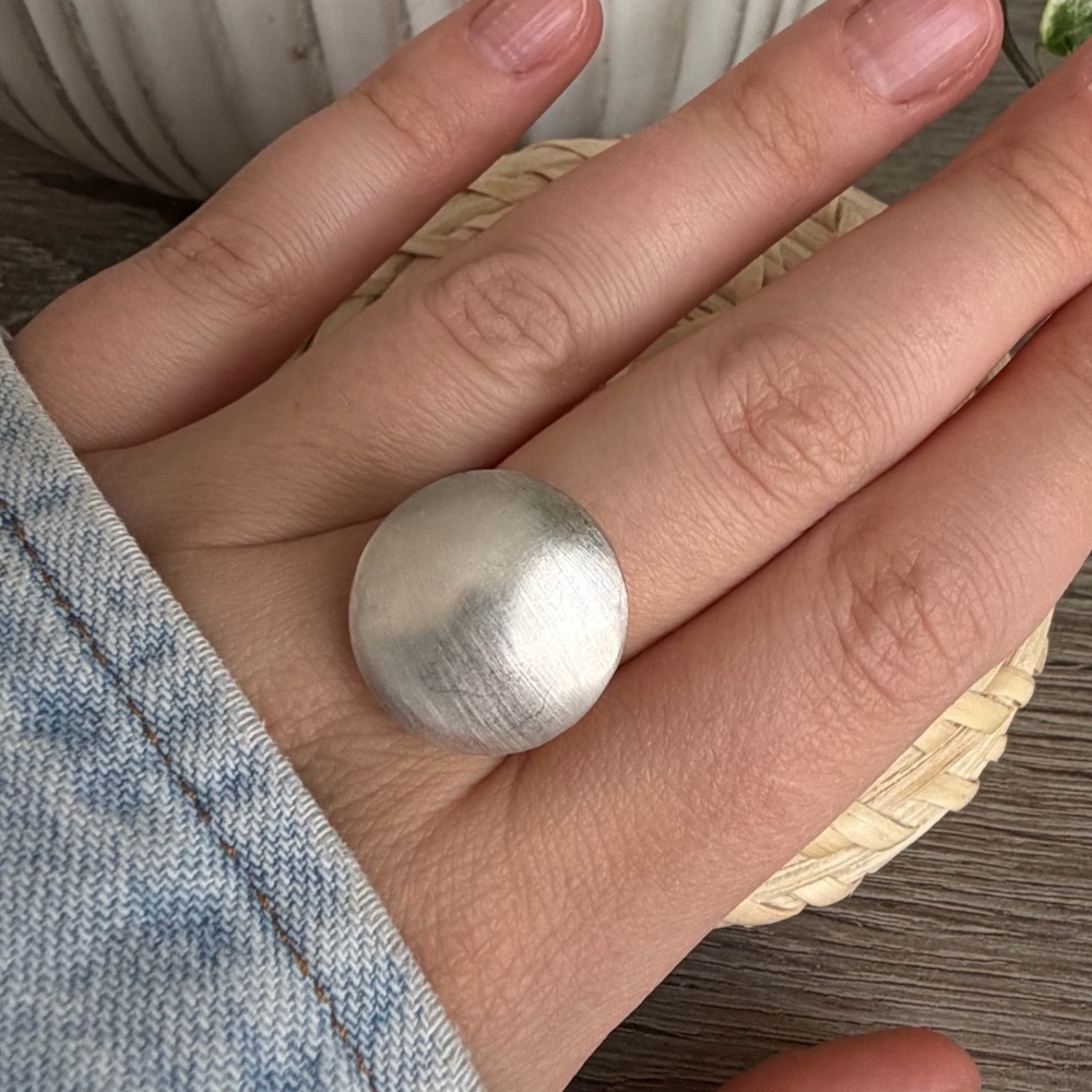 Dome Ring Brushed Sterling Silver 925 Size 7